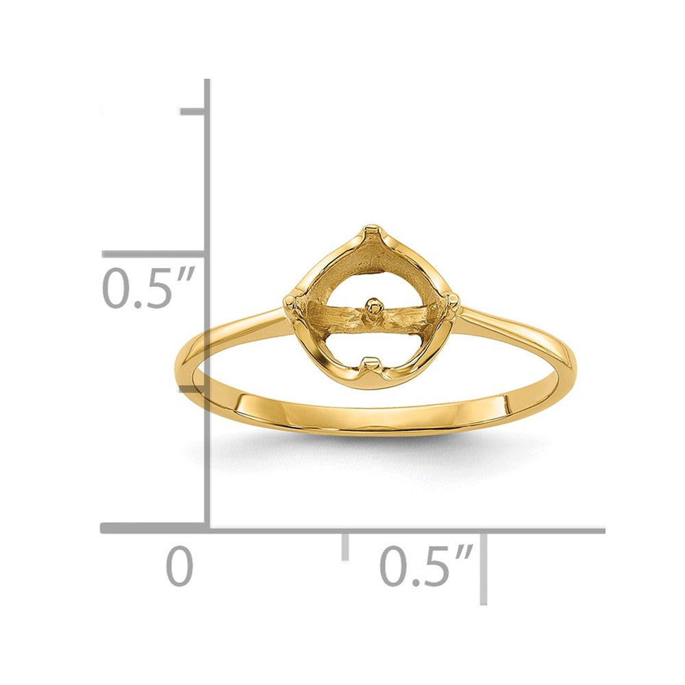 14k Polished Pearl Ring Mounting