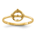 14k Polished Pearl Ring Mounting