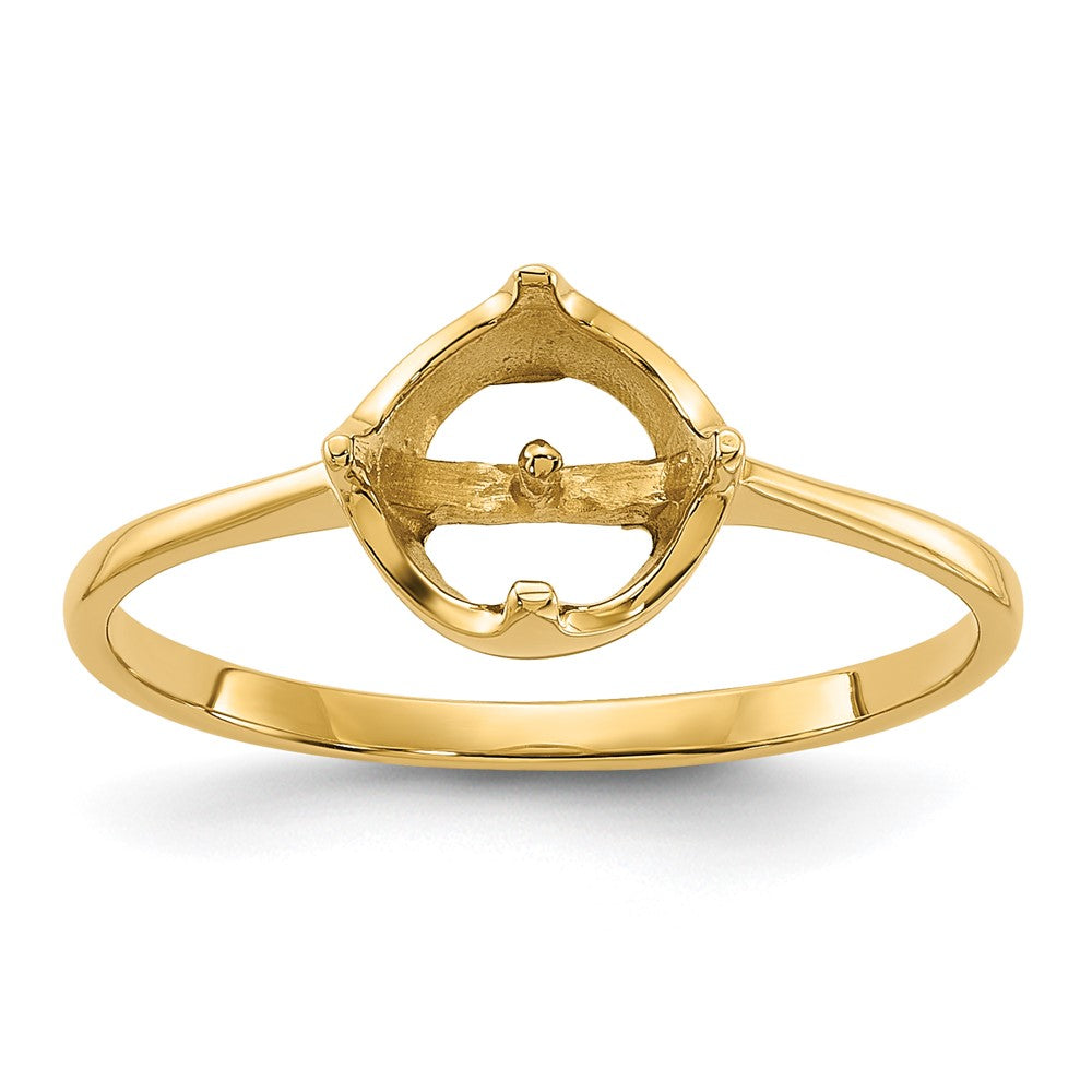 14k Polished Pearl Ring Mounting