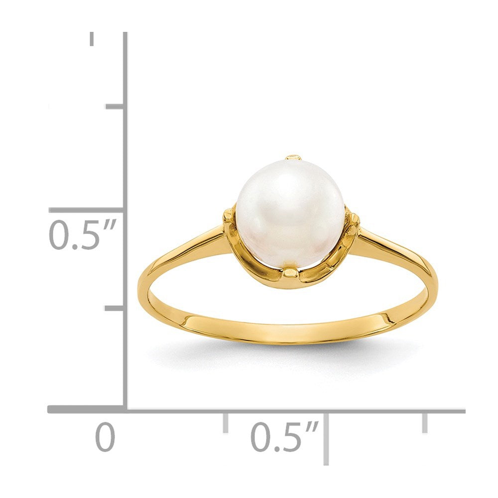 14k 6.5mm FW Cultured Pearl ring