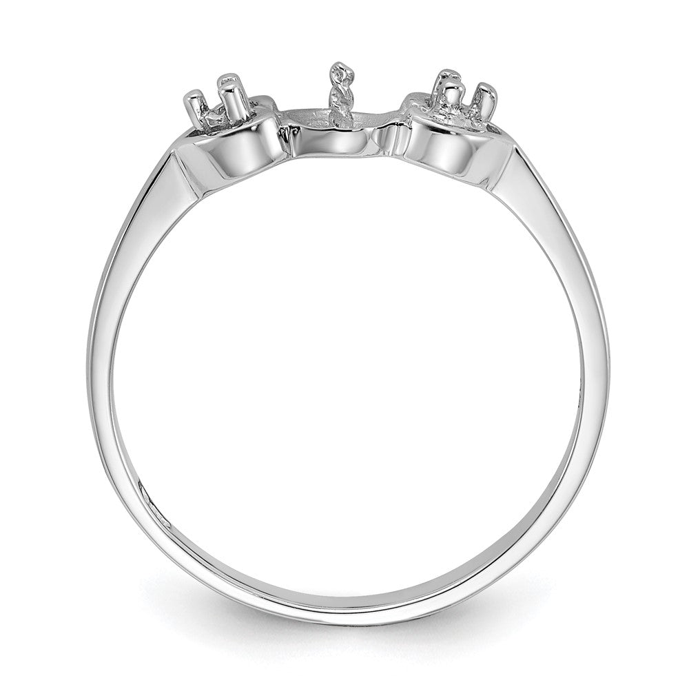 14k White Gold Polished Diamond & Pearl Ring Mounting
