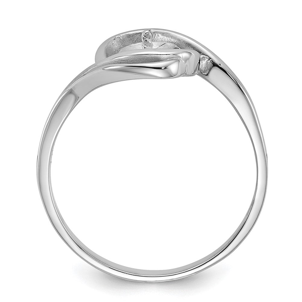 14k White Gold Polished Pearl Ring Mounting