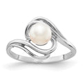 14k White Gold 5.5mm FW Cultured Pearl Ring