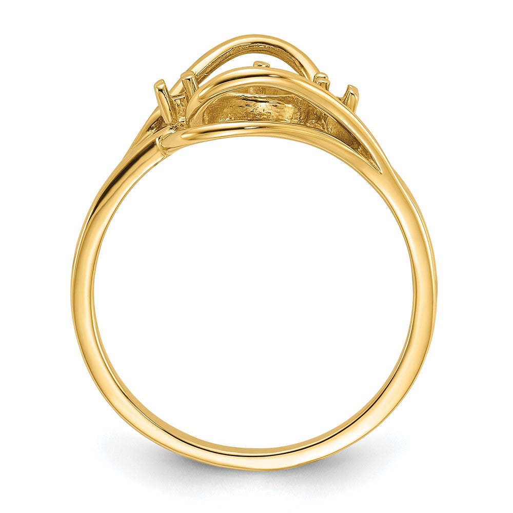 14k Polished Diamond & Pearl Ring Mounting