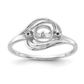 14k White Gold Polished Diamond & Pearl Ring Mounting
