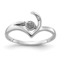 14k White Gold Polished Pearl Ring Mounting