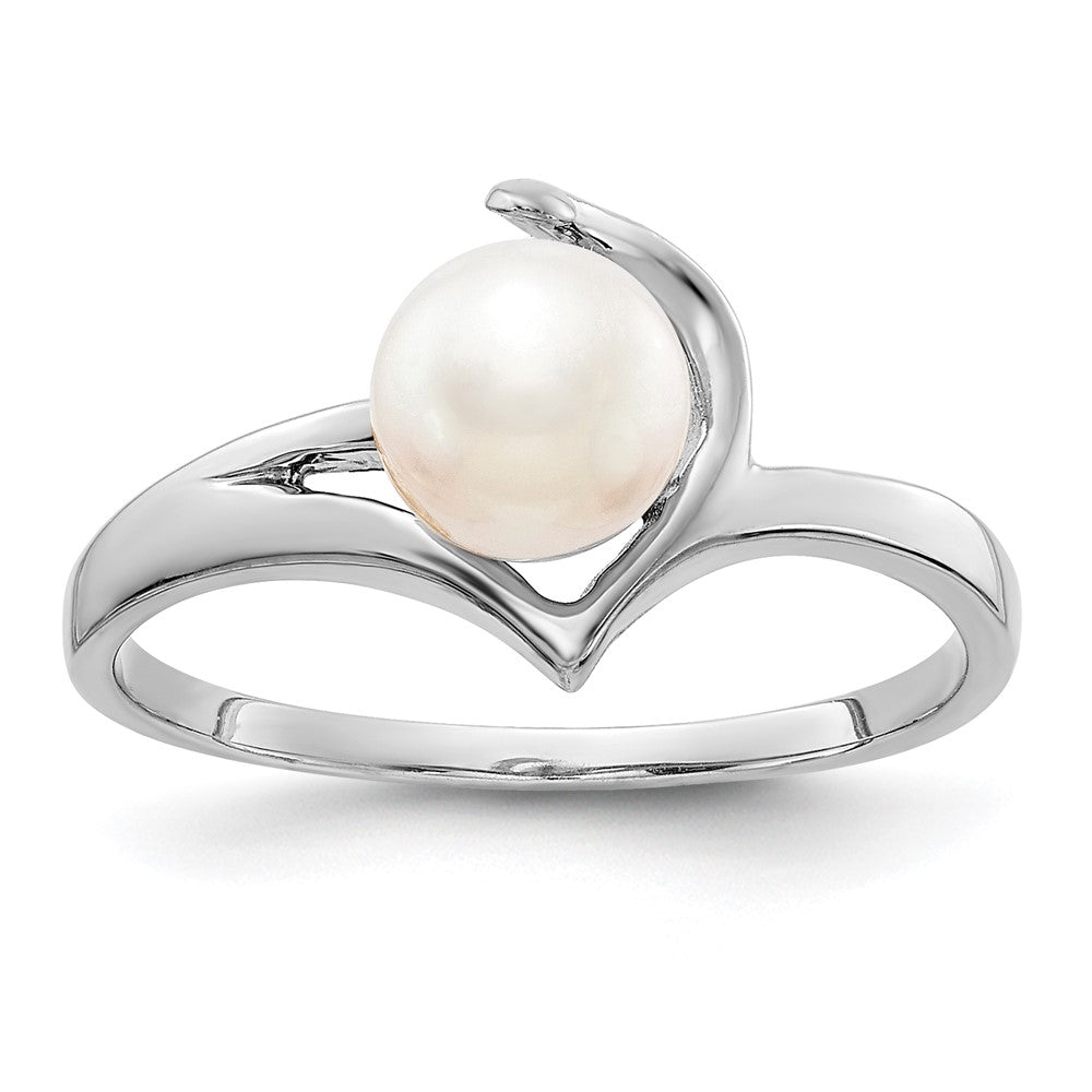 14k White Gold FW Cultured Pearl Ring