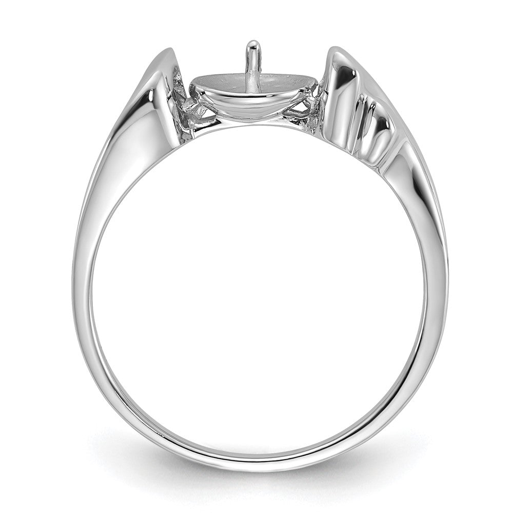 14k White Gold Polished Pearl Ring Mounting