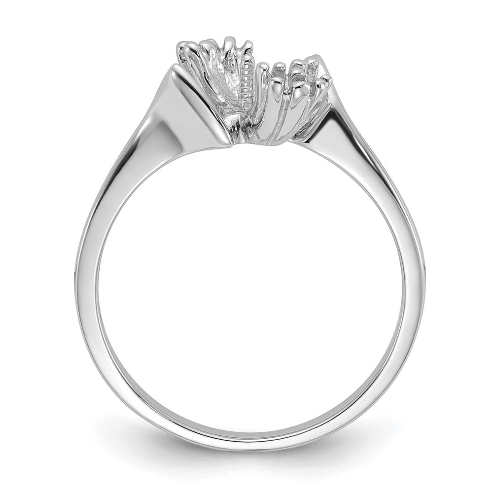 14k White Gold Polished Diamond & Pearl Ring Mounting