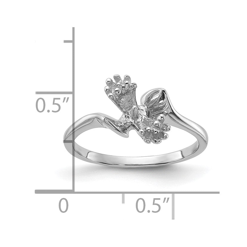 14k White Gold Polished Diamond & Pearl Ring Mounting