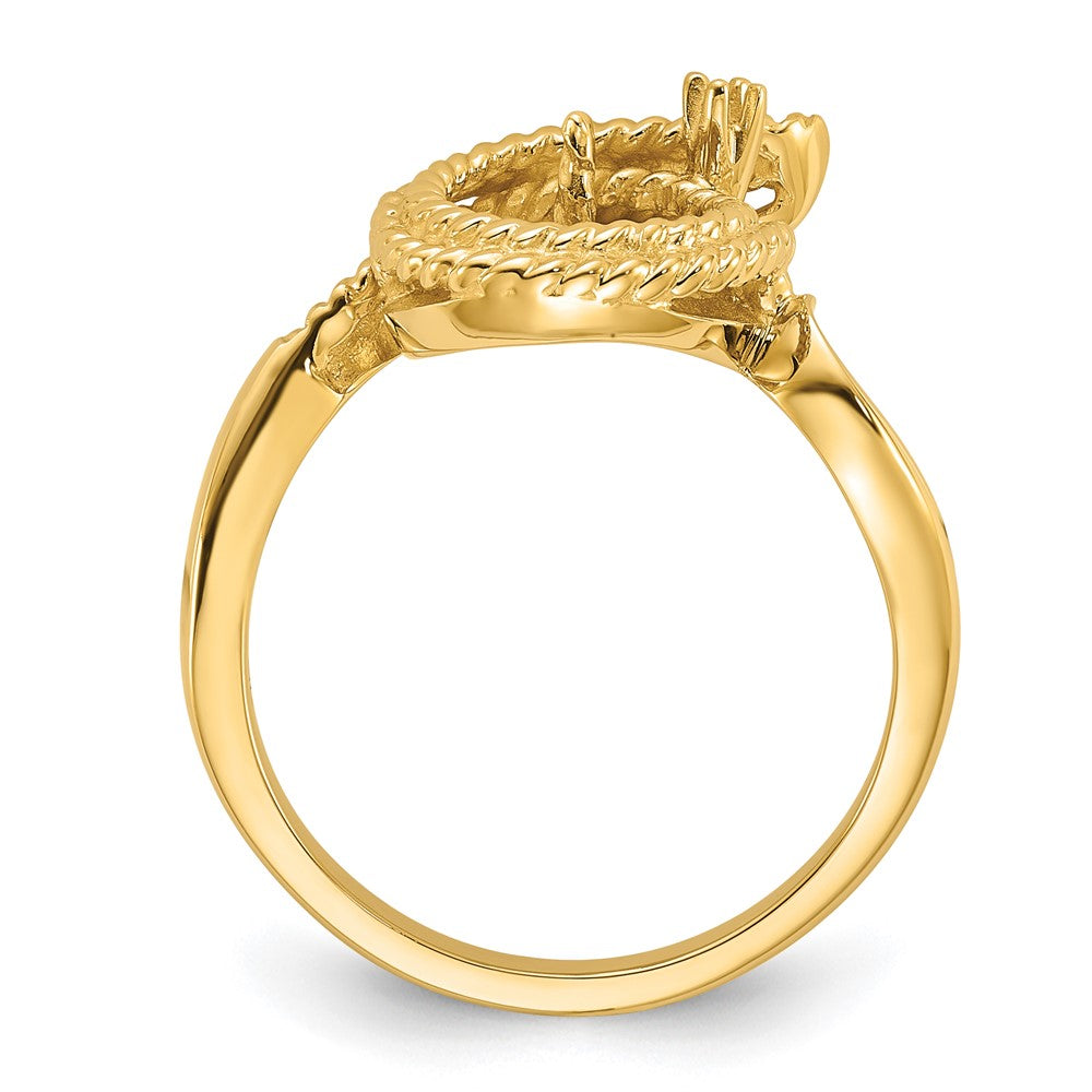 14k Polished Diamond & Pearl Ring Mounting