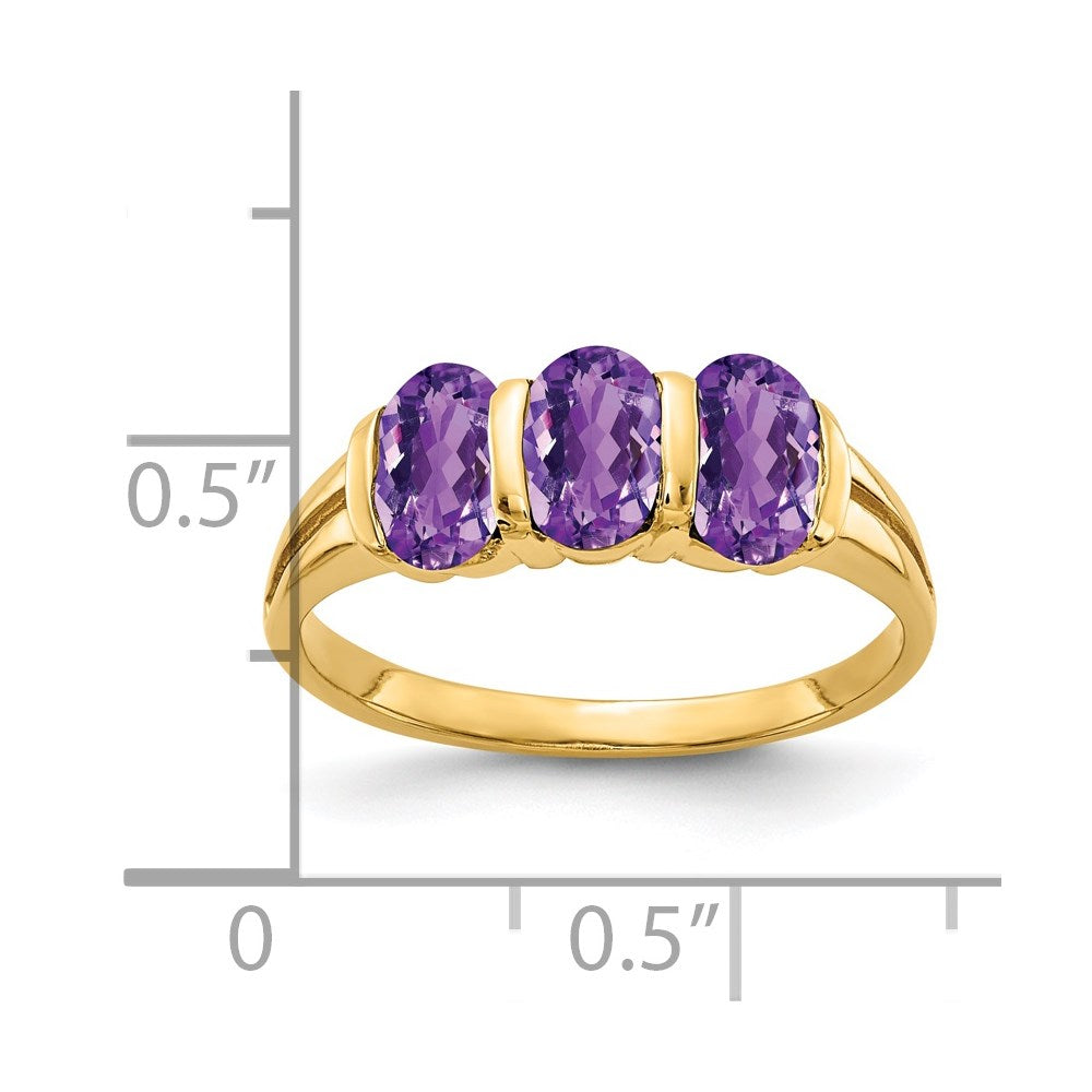 14k 6x4mm Oval Amethyst ring