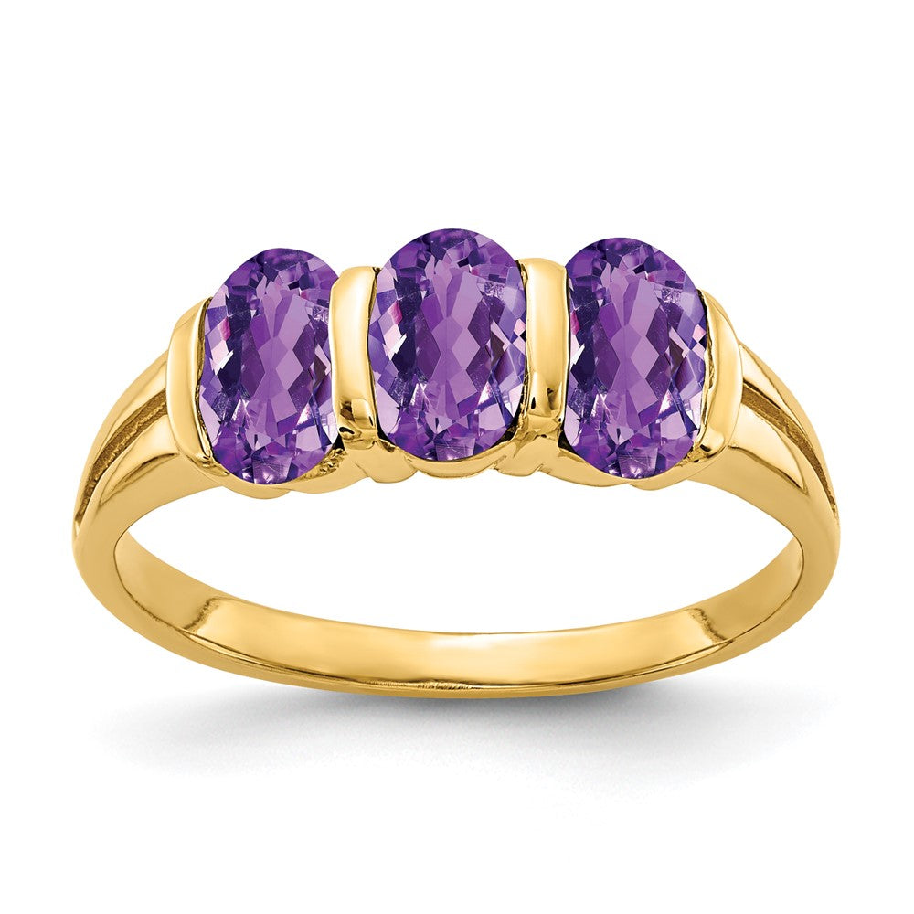 14k 6x4mm Oval Amethyst ring