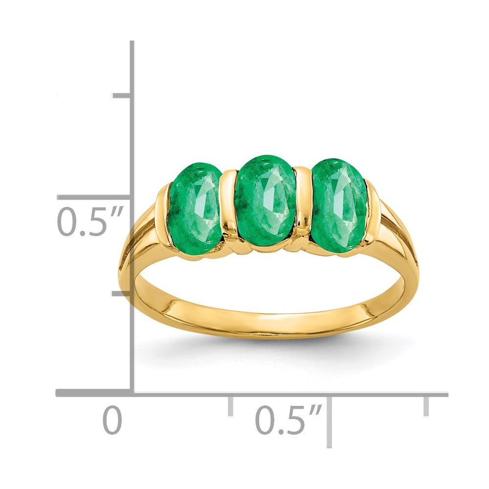 14k 6x4mm Oval Emerald ring