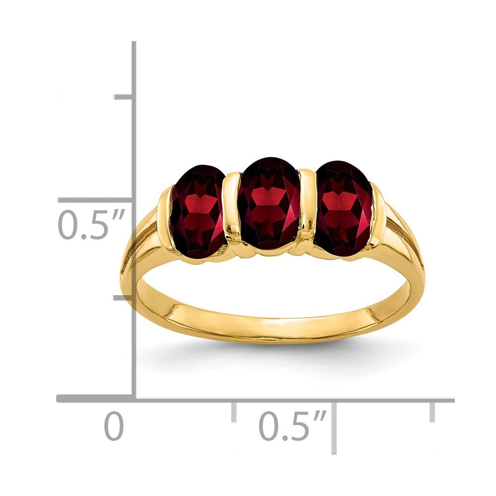 14k 6x4mm Oval Garnet ring