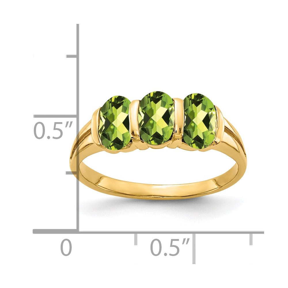 14k 6x4mm Oval Peridot ring
