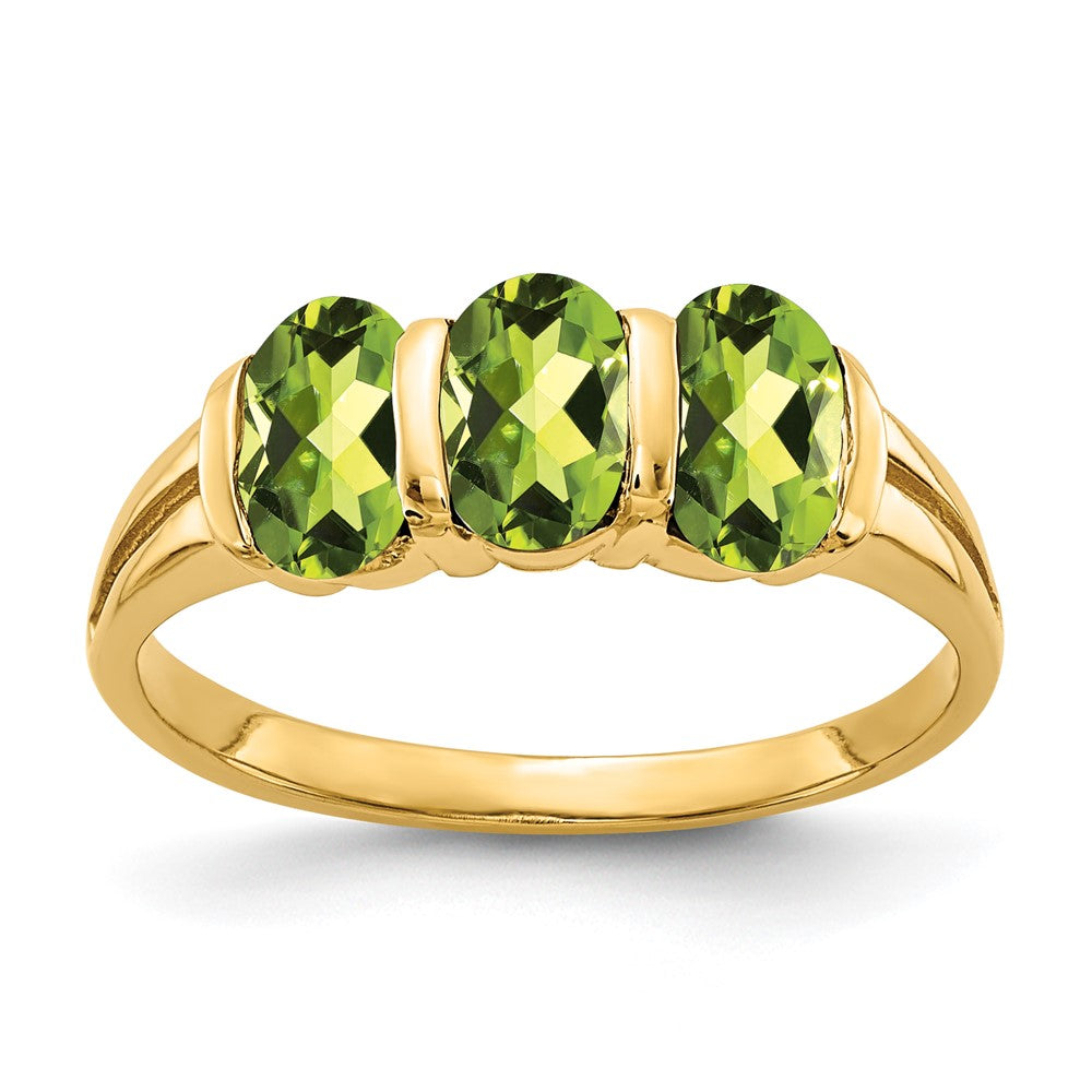 14k 6x4mm Oval Peridot ring
