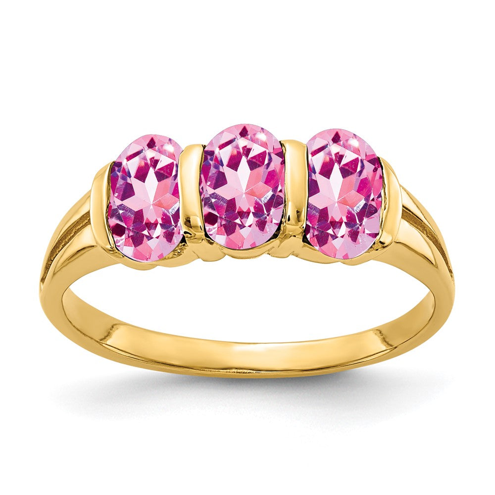 14k 6x4mm Oval Pink Sapphire ring