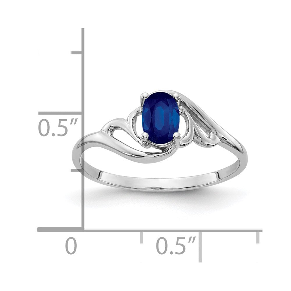 14k White Gold 6x4mm Oval Sapphire ring