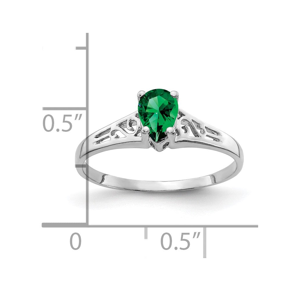 14k White Gold 6x4mm Pear Mount St. Helens ring