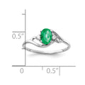14k White Gold 6x4mm Oval Emerald AAA Diamond ring