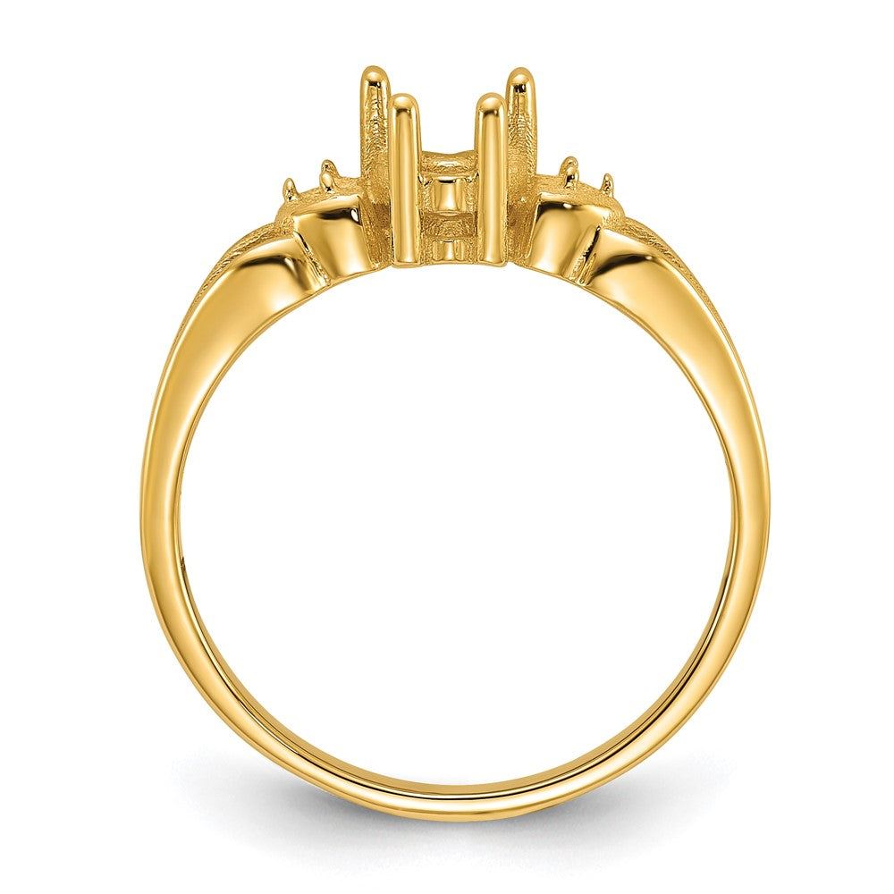 14k Polished .02ct. Diamond & 5mm Heart Gemstone Ring Mounting