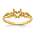 14k Polished .02ct. Diamond & 5mm Heart Gemstone Ring Mounting