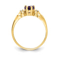 14k 5mm Heart Amethyst VS Diamond ring