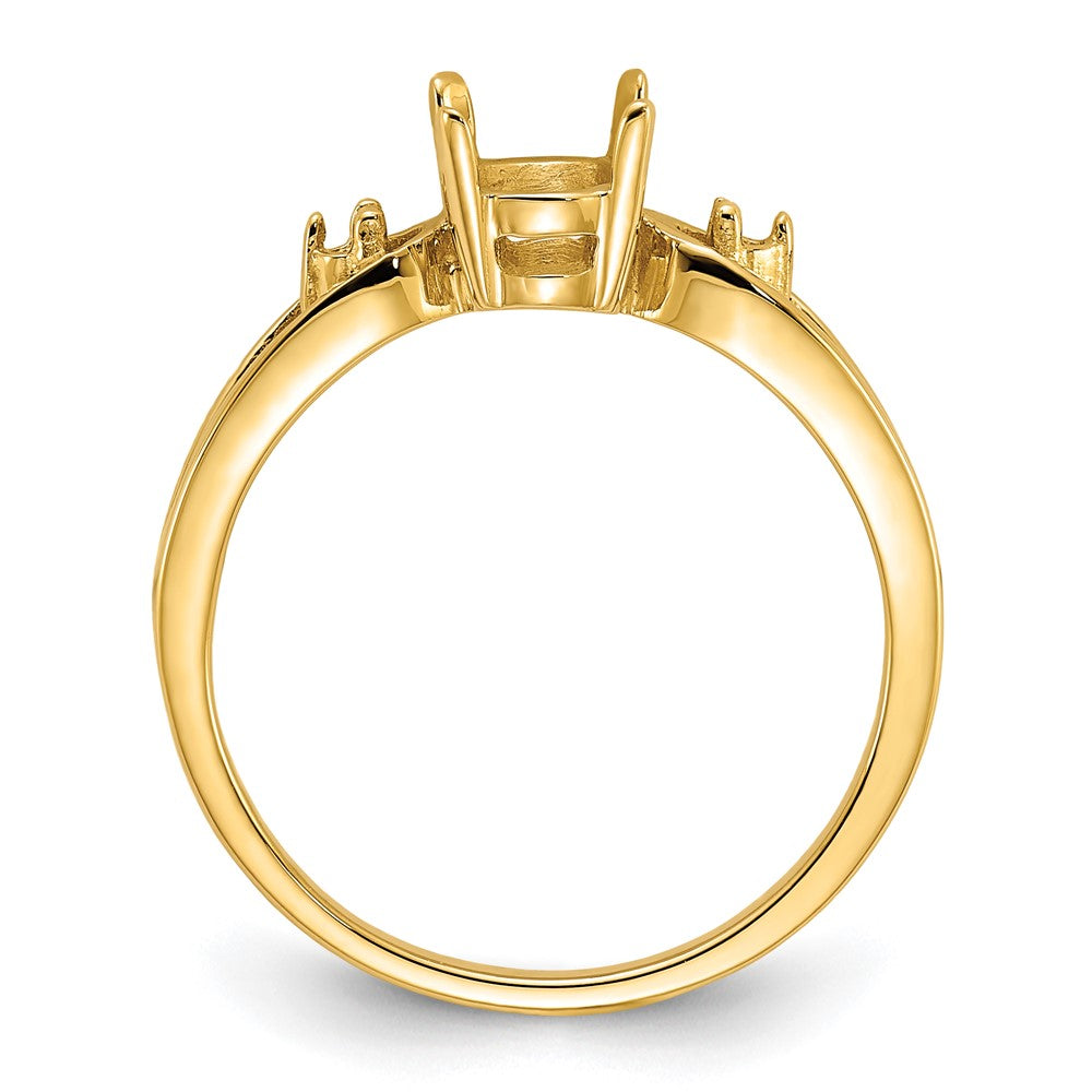 14k Polished .05ct. Diamond & 7x5 Oval Gemstone Ring Mounting