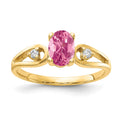14k 7x5mm Oval Pink Tourmaline A Diamond ring