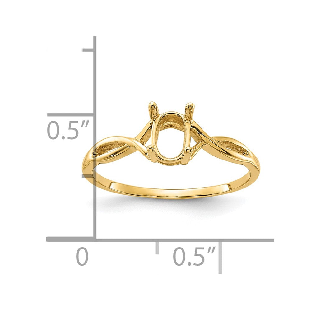14k Polished 7x5 Oval Gemstone Ring Mounting