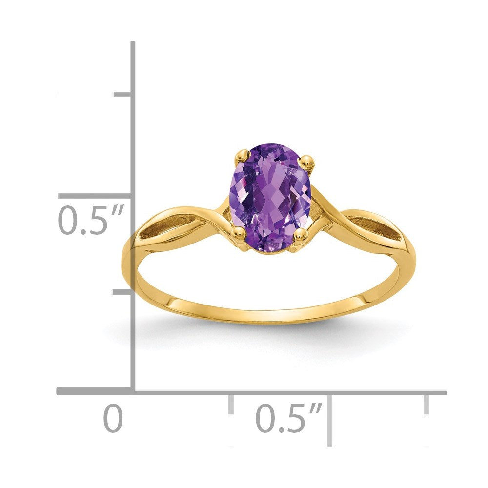 14k 7x5mm Oval Amethyst ring