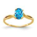 14k 7x5mm Oval Blue Topaz ring