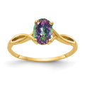 14k 7x5mm Oval Fire Topaz Ring