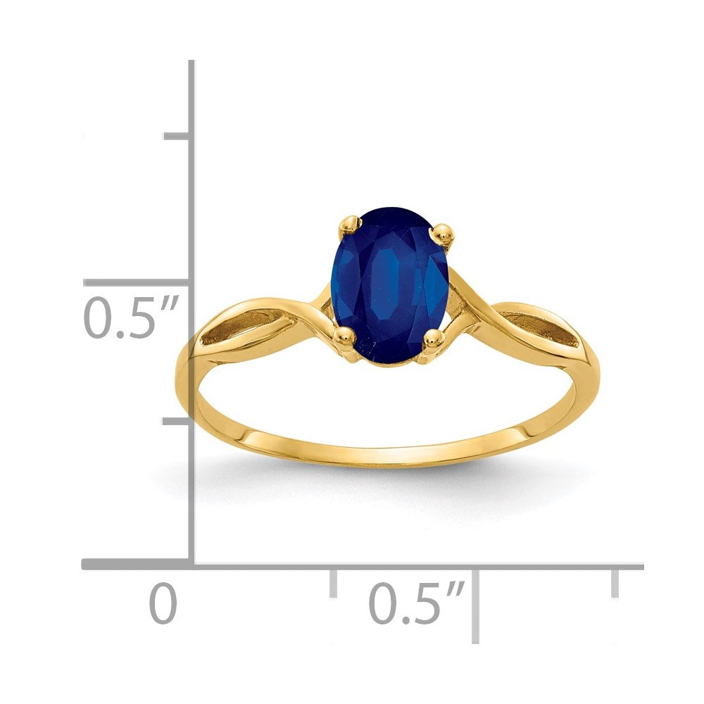 14k 7x5mm Oval Sapphire ring