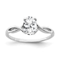 14k White Gold 7x5mm Oval Cubic Zirconia Ring