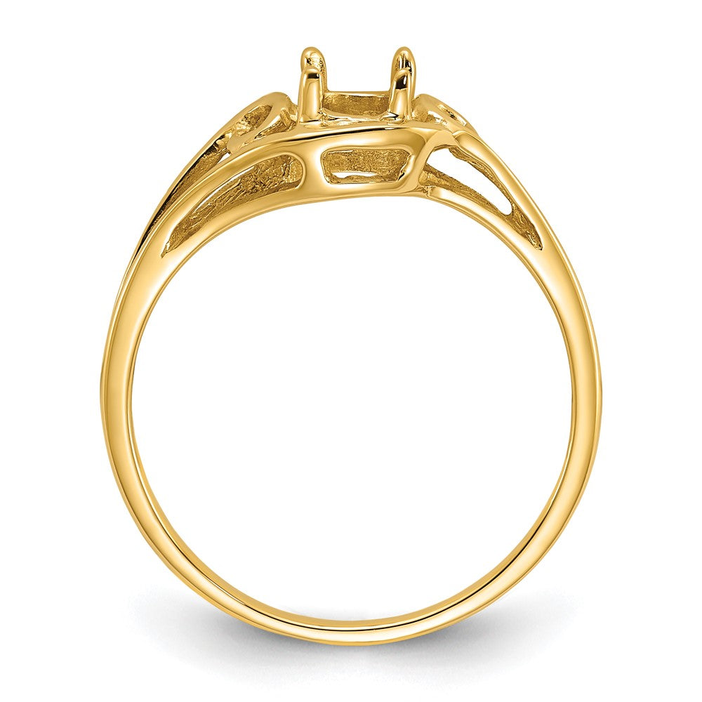 14k Polished 6x4 Oval Gemstone Ring Mounting