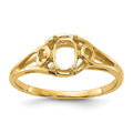 14k Polished 6x4 Oval Gemstone Ring Mounting