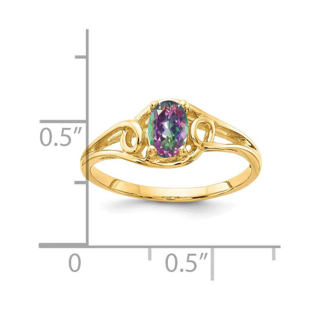 14k 6x4mm Oval Fire Topaz ring