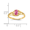 14k 6x4mm Oval Pink Tourmaline Ring