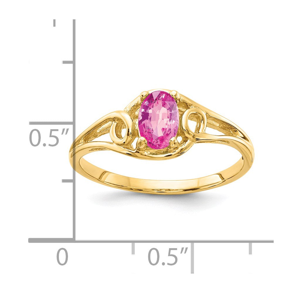 14k 6x4mm Oval Pink Sapphire ring