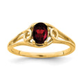 14K 6x4mm Oval Garnet ring