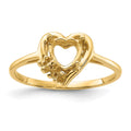 14k Polished .03ct. Diamond & 6mm Heart Gemstone Ring Mounting