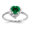 14k White Gold 6mm Heart Mount St. Helens AA Diamond ring