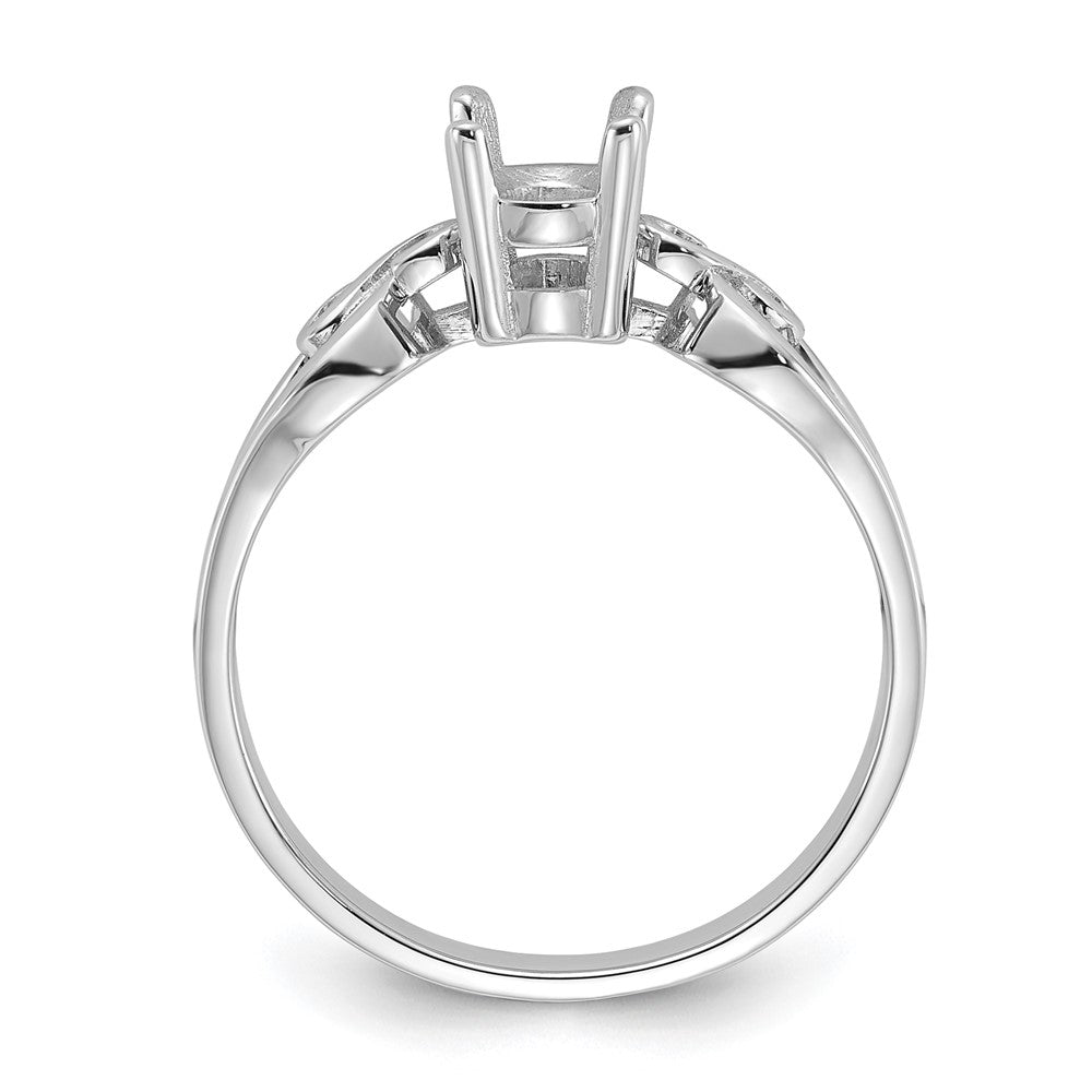 14k White Gold Polished7x5Oval Gemstone Ring Mounting