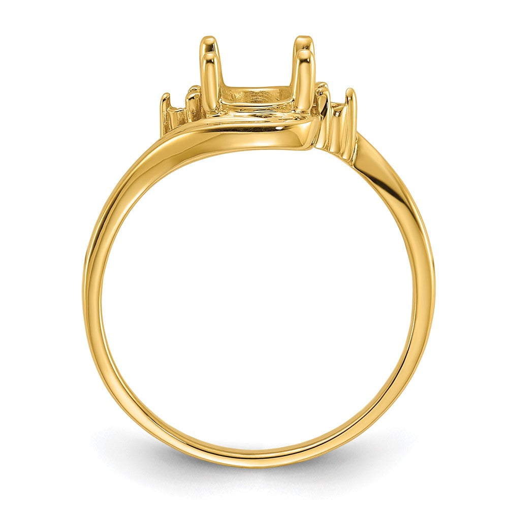 14k Polished .04ct. Diamond & 8x6 Oval Gemstone Ring Mounting