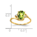 14k 8x6mm Oval Peridot AAA Diamond ring