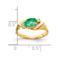 14k 7x5mm Oval Emerald AA Diamond ring