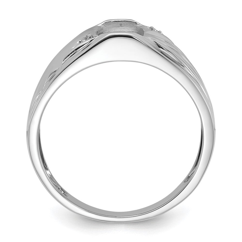 14k White Gold Mens Diamond and Onyx Ring Mounting