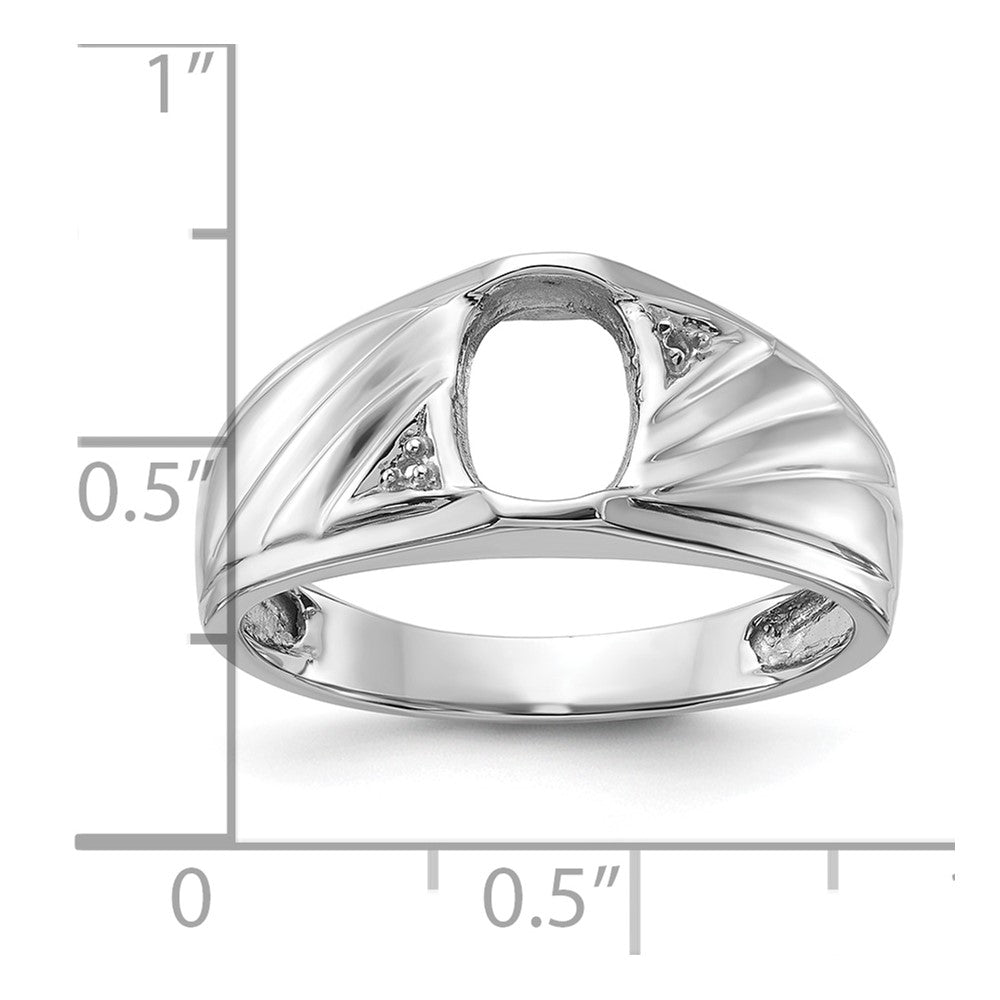 14k White Gold Mens Diamond and Onyx Ring Mounting